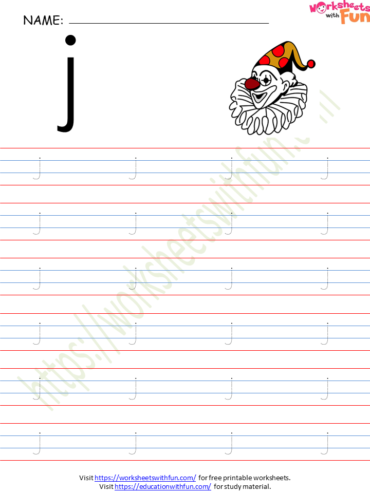 english preschool alphabet letter j worksheet 5